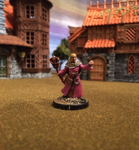 Wizard Warlock Sorcerer D&D new hand paintedNLM resin 3D printed rpg purple silk