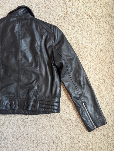 Mango Gorgeous Butter Soft Leather Biker Jacket - Size Medium - Picture 16 of 16