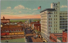 Albuquerque, New Mexico Postcard "CENTRAL AVENUE Looking West" Linen c1938