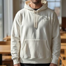 The North Face Circular Design Hoodie Mens Cream Off White Pullover Sweatshirt