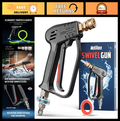#ad High Pressure Washer Gun with Swivel 3 8quot; Male Plug amp; 1 4quot; Quick Connect Foa $119.99