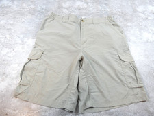 Columbia Shorts Mens Large Tan Cargo Zip Pockets Fishing Outdoors Quick Dry