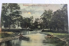 Illinois IL Farmer City Salt Creek Moonlight Postcard Old Vintage Card View Post