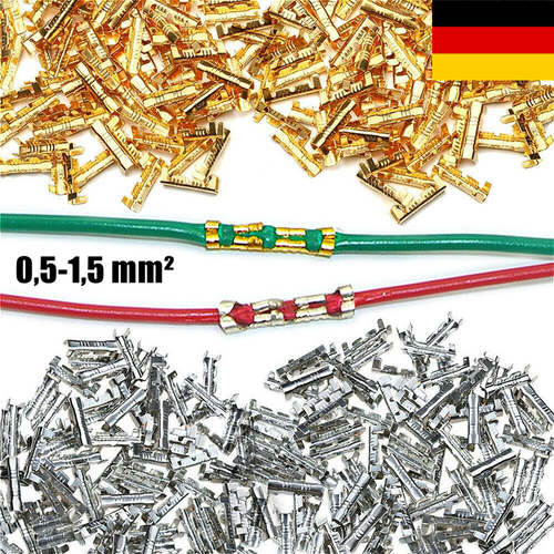 200x Crimp Kabelverbinder Klemme unisoliert blank Messing Stoßverbinder Auto Car - Bild 2 von 16