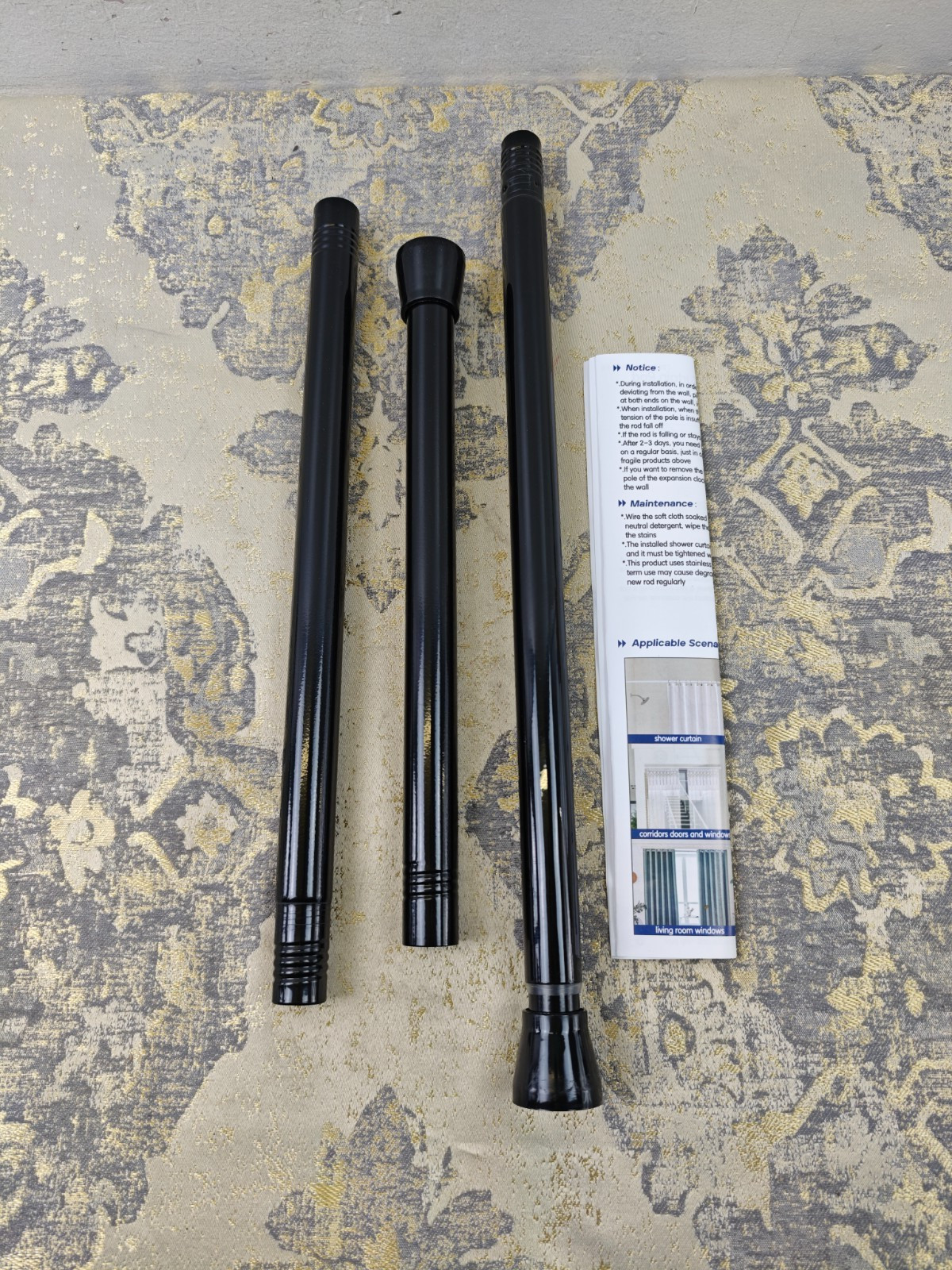 Extendable Curtain Poles Shower Curtain Rail 70-130 cm Tension Rods for Curtains