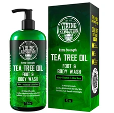 Antifungal Tea Tree Oil Body Wash Soap for Men - Helps Athletes Foot Toenail