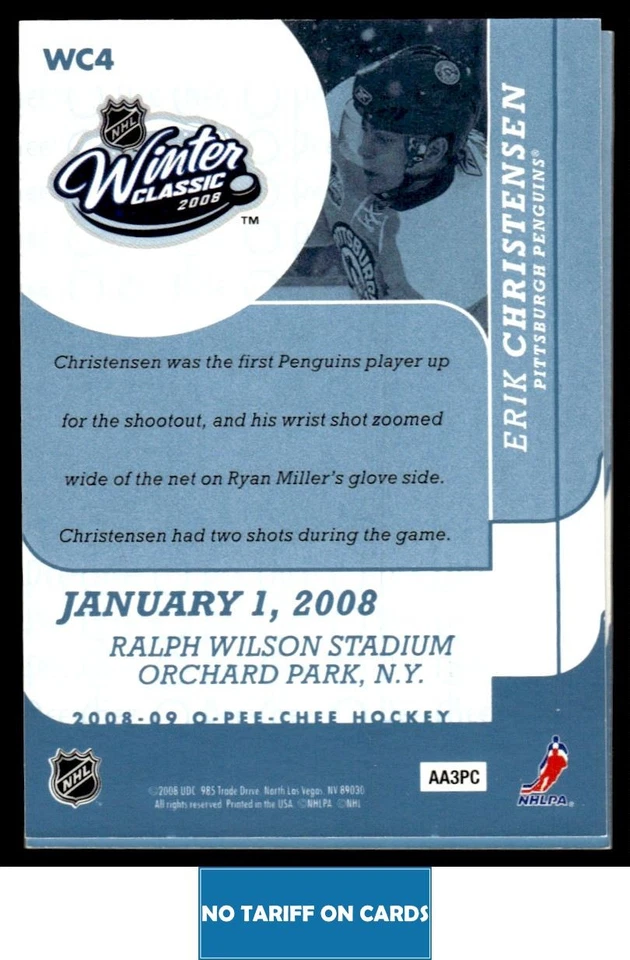 2008-09 O-Pee-Chee Winter Classic Highlights Paul Gaustad Buffalo Sabres #WC12 - Image 2 of 2