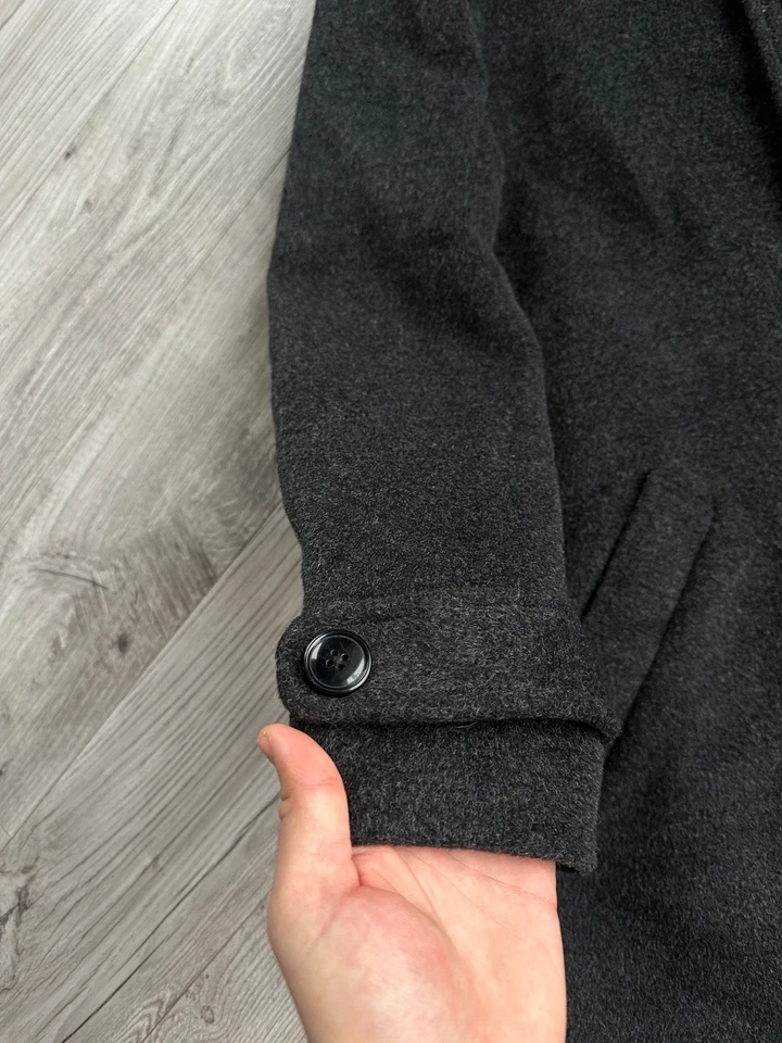 Giorgio Armani Vintage 90s Wool men's Grey Coat Size: M - Image 4 of 4