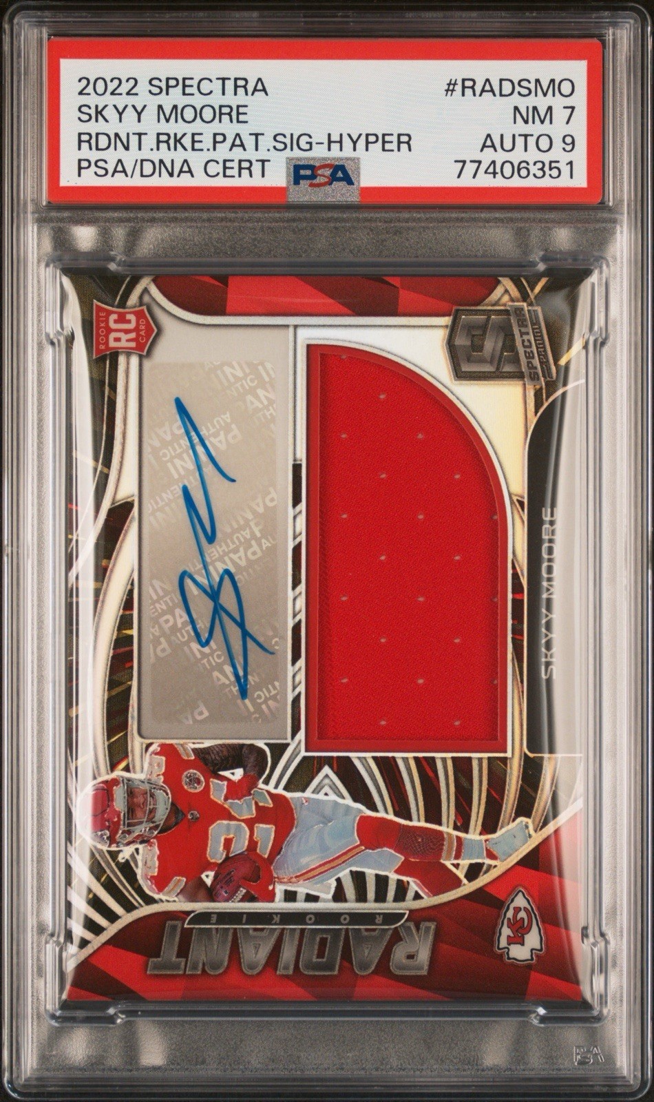 Skyy Moore Panini Spectra Radiant Rookie Patch Signatures #RADSMO Hyper