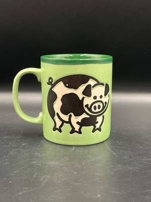 Vintage Green Pig Becher - Just Mugs Tee Kaffee Becher Animal Farm Collection