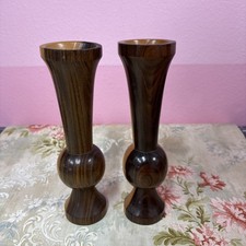 Vases 2 Toned Wood Lot of 2