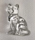 Fenton Clear Glass Sitting Kitty Cat Figurine Paperweight 4" Tall Vintage
