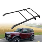 5PCS Extended Roof Rack Aluminum For 2021-2024 2025 Ford Bronco Rooftop Black