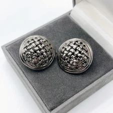 Yves Saint Laurent Round Circle Clip Earrings