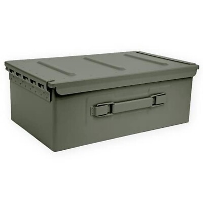 Black Sierra Heavy Duty Steel Ammo Can, Lockable & Water Resistant Box for an...