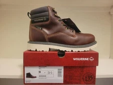 Men Wolverine Revival 6" Round Soft Toe Waterproof Work Boots W240006 Rust