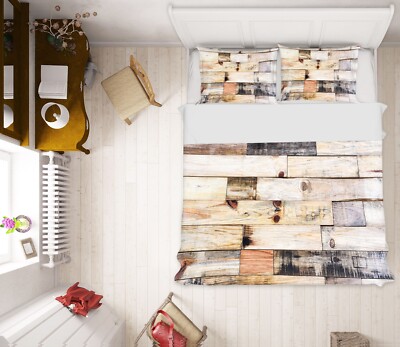 3D Old Wooden Planks KEP037 Bed Pillowcases Quilt Duvet Cover Luna