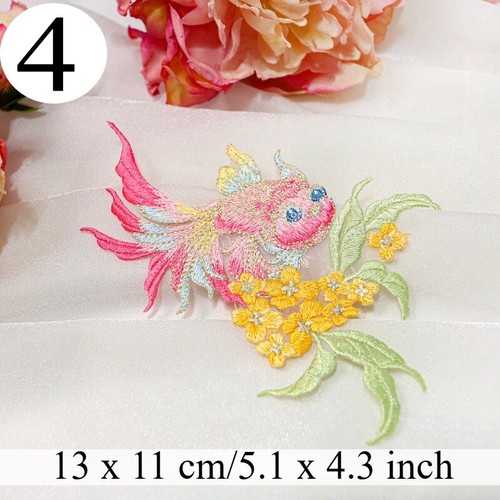 Koi Embroidery Appliques Sew on Chinese Cheongsam Hanfu Sewing Patches Costume - Picture 21 of 34