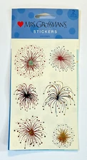 Mrs. Grossman's Red Silver Blue Sparkly Fireworks New in Pack 2 Sheets