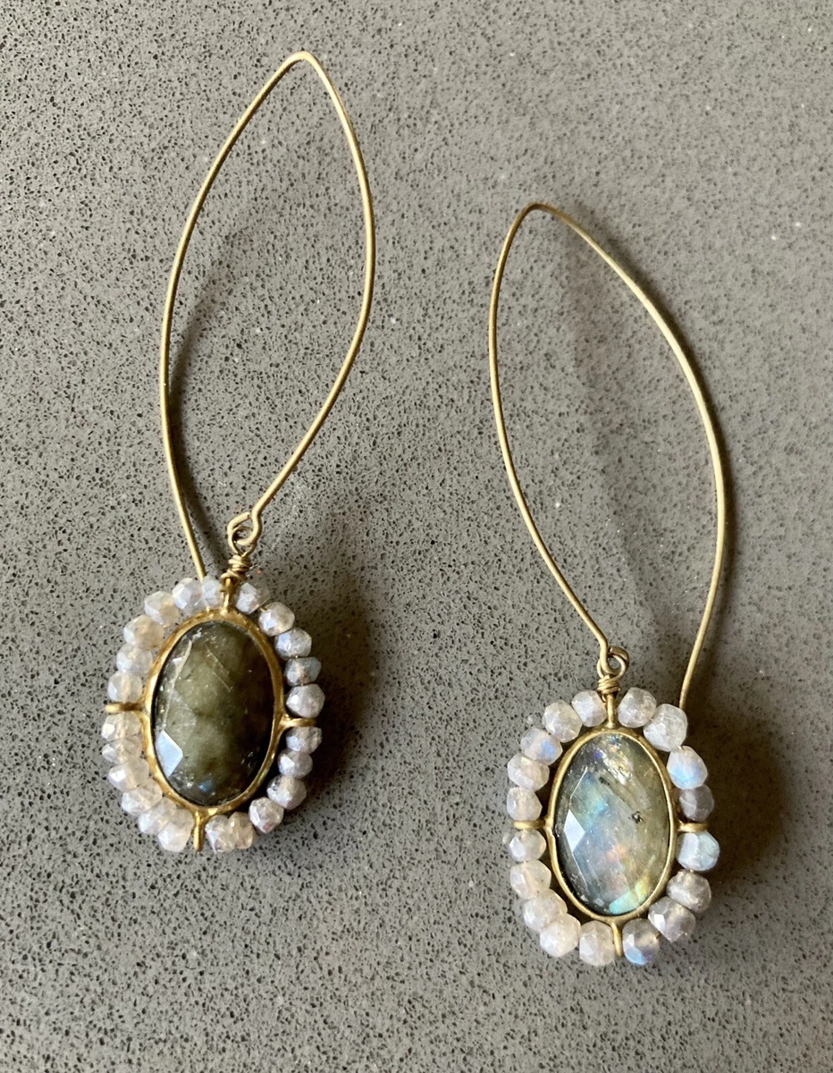 Labradorite hoop earrings discount