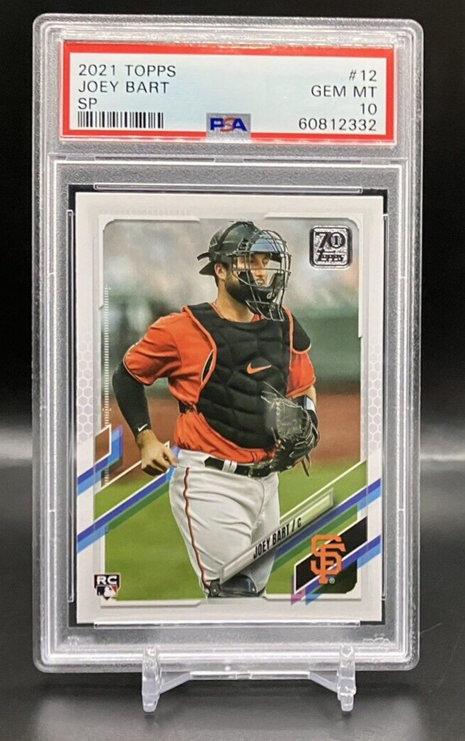 2021 Topps Series 1 Joey Bart SP #12 Rookie RC Variation Image Photo PSA 10
