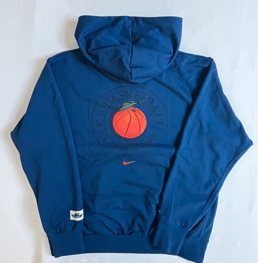 Nike Standard Issue Orange Basketball Blue Pullover Hoodie Sz Large  HJ6353-476