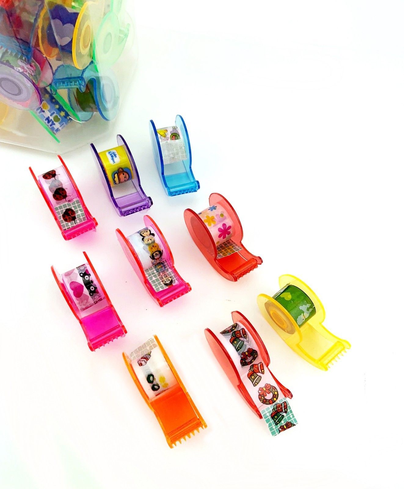 45pc Mini Decorative Tape Dispensers Scrapbooking Adhesive Stickers 2.5