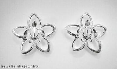 11MM ROSE GOLD PLATED 925 SILVER HAWAIIAN PETROGLYPH TURTLE PLUMERIA CZ PENDANT