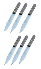 6 PACK Old Hickory 2nd Kitchen Paring Knife 3.25" Carbon Steel Blade Wood Handle