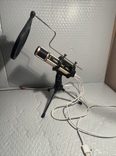 ZealSound Studio Recording/Condenser/Broadcast Microphone, w/Stand - Gold