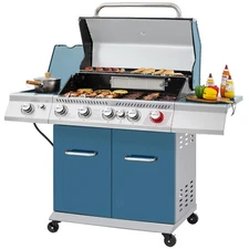 Royal Gourmet 5-Burner BBQ Cabinet Style Gas Grill Sear Burner and Side Burner
