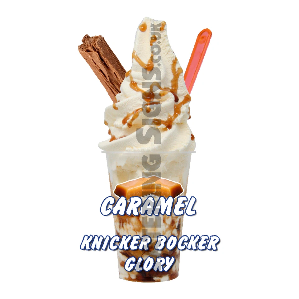 Caramel KBG Knickerbocker Glory Whippy Ice Cream Sticker - 16cm high die cut