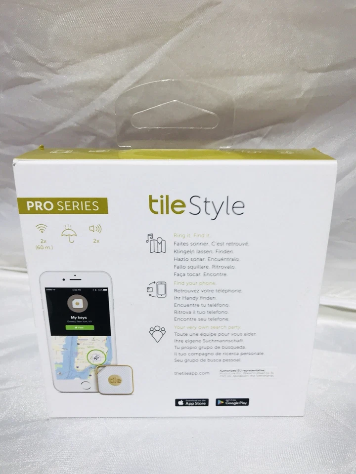 Tile Style Bluetooth Item Tracker - 2 Pack - White/Gold Model : RT-11002-EU - Image 2 of 2