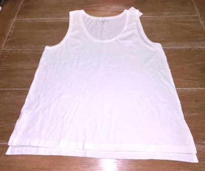 Ann Taylor LOFT Hi-Lo Scoop Neck Tank Top - SZ XL WHITE NWT