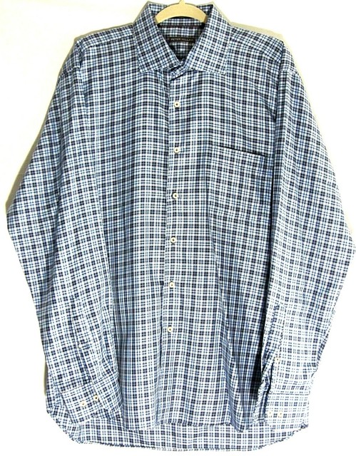 Peter Millar Men Long Sleeve Button Down Shirt 100% Cotton Multi Check XL | eBay