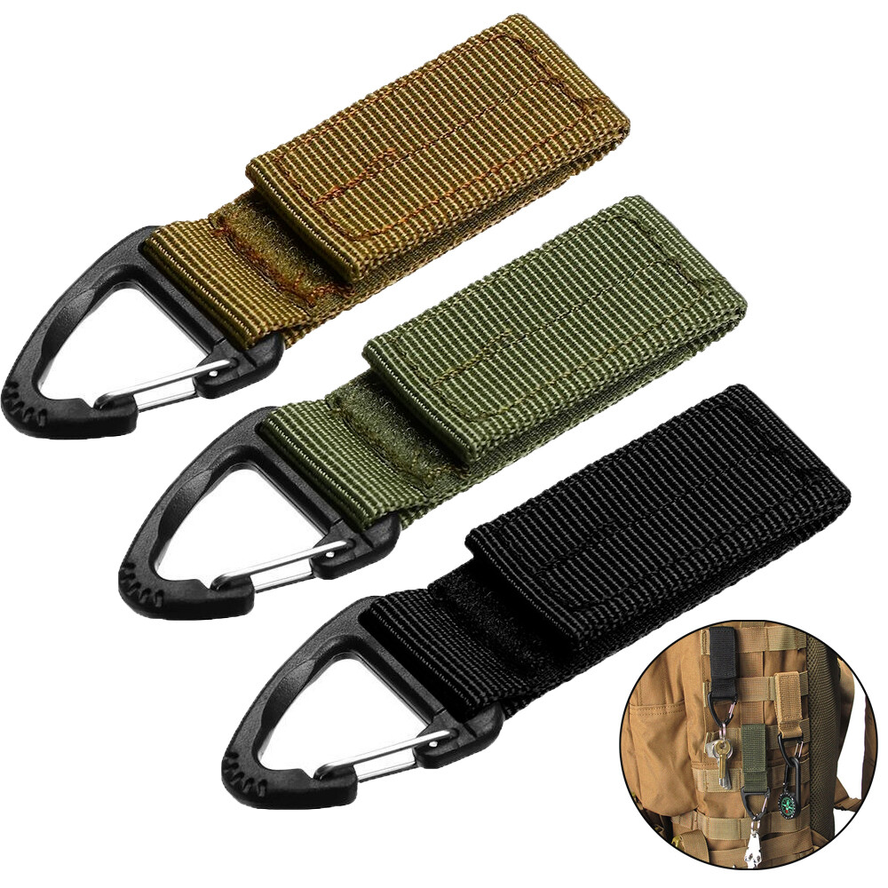 Tactical Nylon Webbing Keychain - Multi-Purpose MOLLE Clip Belt Attachment