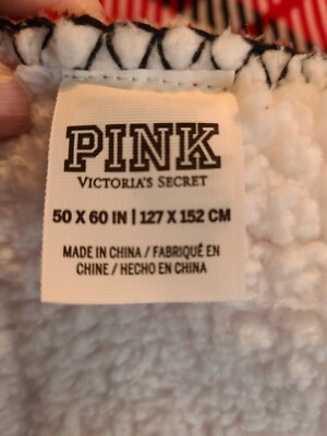 Couverture en peluche Victorias Secret PLAID ROUGE Sherpa LIM ED