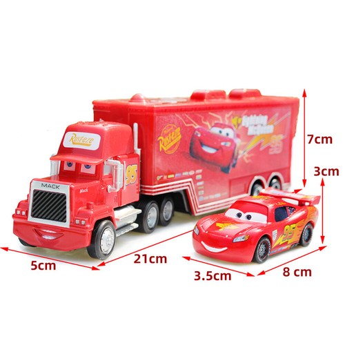 1:55 Toys Cars Hauler Mack Truck & Car Model Toys Disney Set Lightning McQueen - Picture 151 of 247