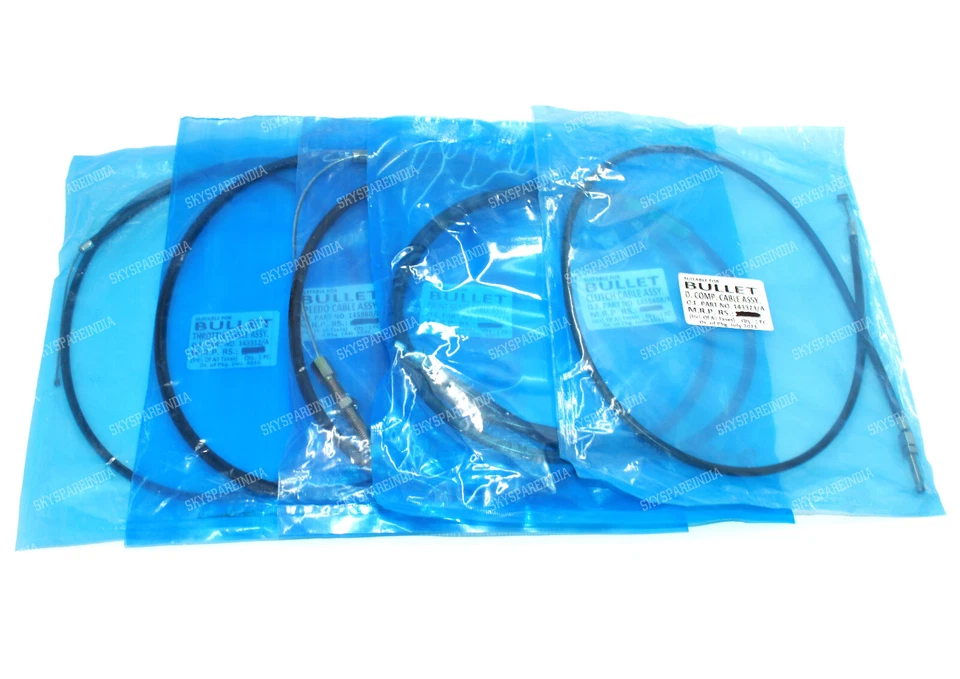 Juego de 5 cables completos de 4 velocidades compatibles con Royal Enfield Bullet 350/500 Foto 3 de 4