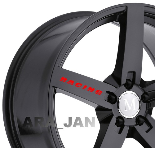 RACING Stripe Wheels Vinyl Decal Sticker Sport car rims performance logo 4 pcs - Picture 2 of 5