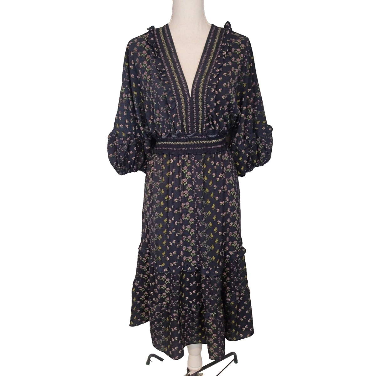 max studio v-neck empire waist dress 40