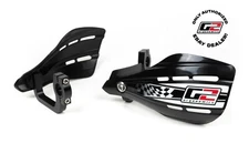 G2 Dirt Bike Hand Guards | Flags |  Handguards | Aluminum Mount - Black Shields
