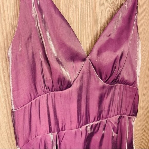 Nwt romwe Solid Metallic purple Cami Dress holographic color