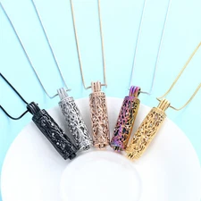 Tree of Life w/ Glass Cylinder Urn Pendant Cremation Jewelry for Ashes Necklace