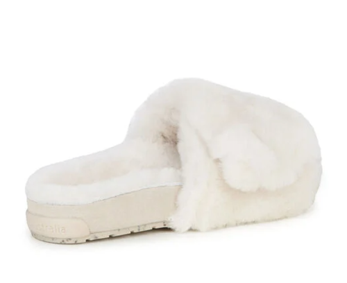 NEW EMU AUSTRALIA ANTHROPOLOGIE IVORY MUSICA SHEEPSKIN SLIDE SLIPPERS SHOES 8 - Picture 2 of 7