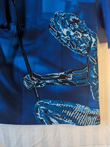 Urge Im-Pulse Mens Med Button-Up Multicolor Shirt Anthropomorphism Turtle Spear - Picture 7 of 9