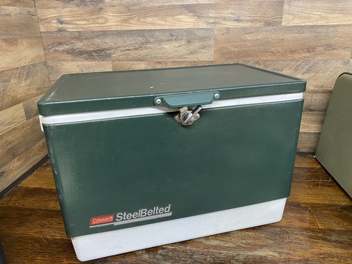 Vintage Coleman GRÜN Metall Stahl Gürtel Retro Kühltruhe 1993