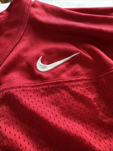 Nike Pro Combat Shirt Youth Large Black Dri Fit Fitted Compression & Red jersey - Picture 3 of 7