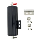 Black Universal 3'' X 8'' Radiator Coolant Catch Can, Expansion Tank , Stainless