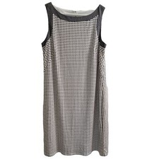 NWT Ann Taylor Petite Small PS Lined Sleeveless Checkered Black Dress 1059